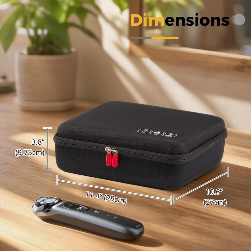 Procase حقيبة أدوات الحلاقة الصلبة، حقيبة سفر لـ 3-4 ماكينات حلاقة وإمدادات، صندوق تخزين منظم للمقصات مع فواصل قابلة للتعديل، حامل محمول لمجموعات حلاقة الرجال - أسود - Image 5